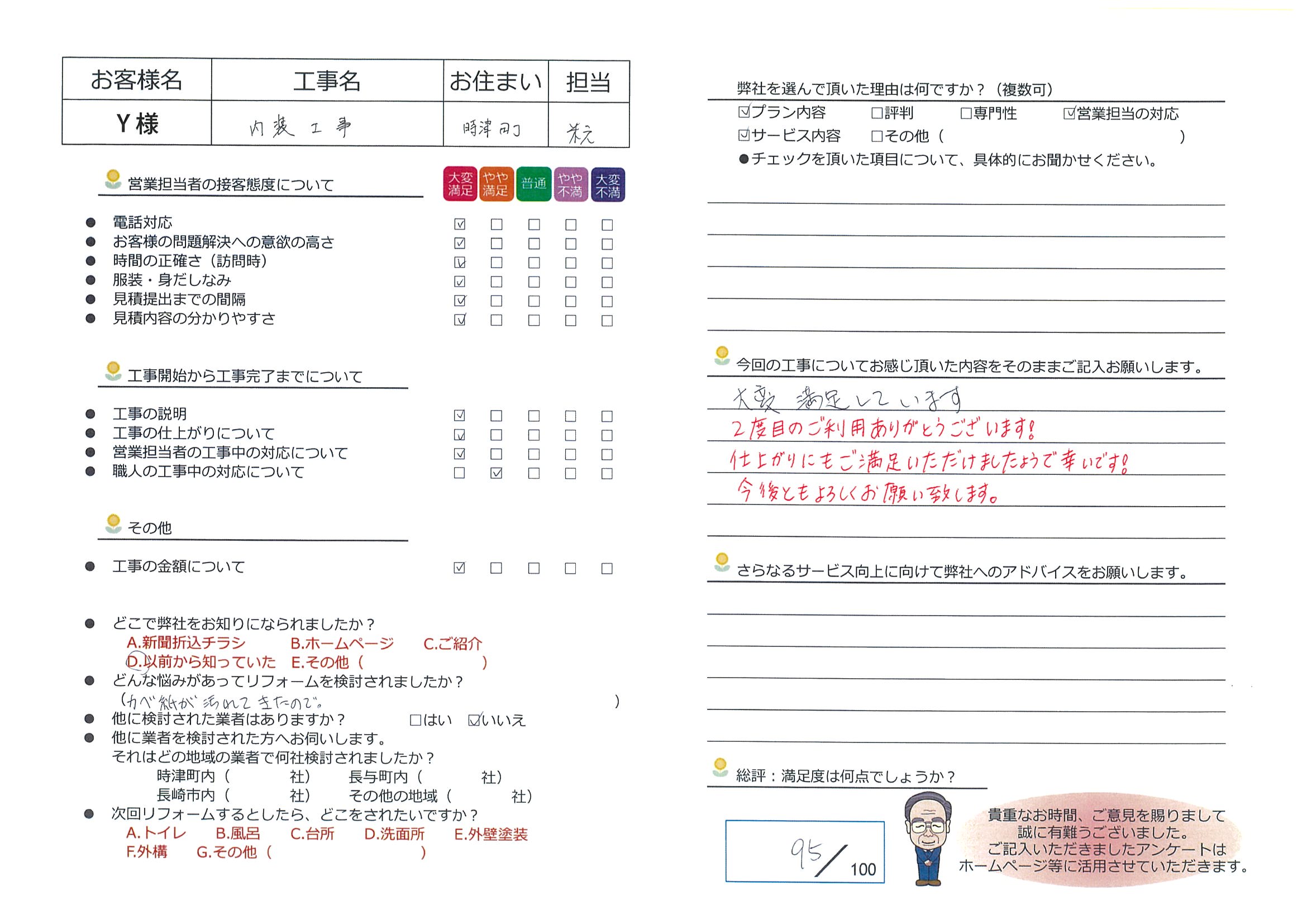 時津町　Ｙ様邸　内装工事