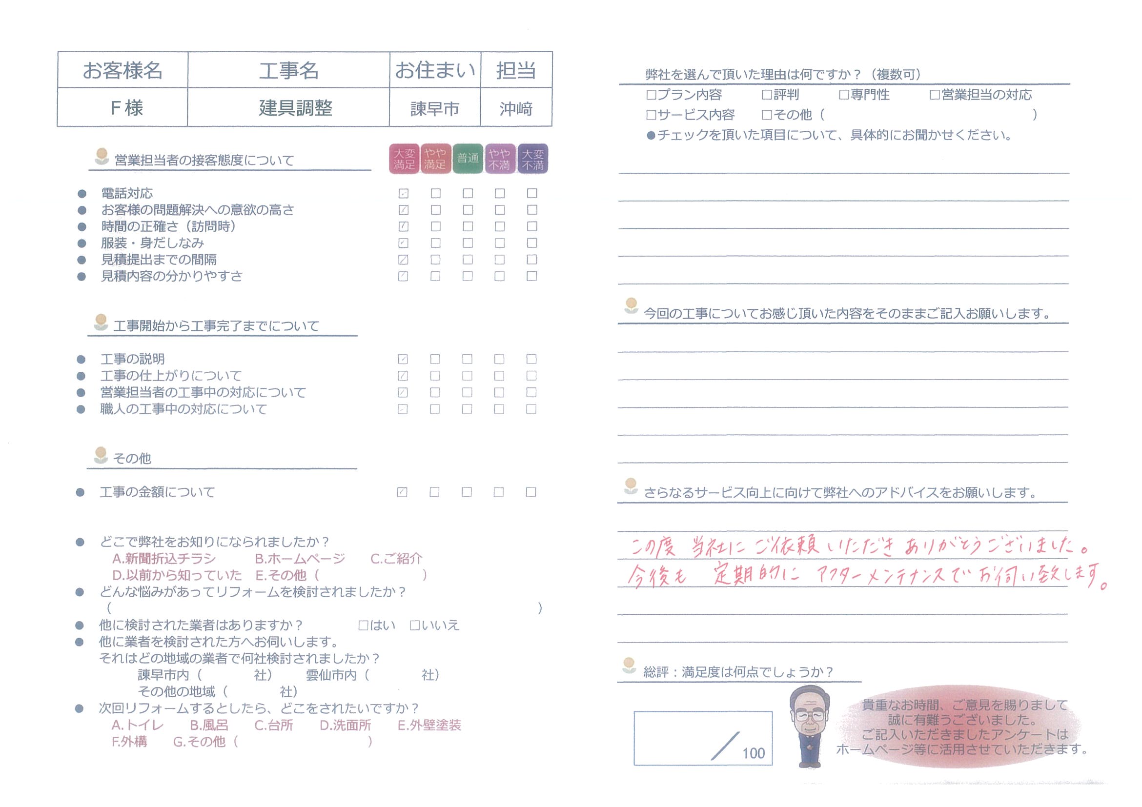 諫早市　Ｆ様邸　建具調整