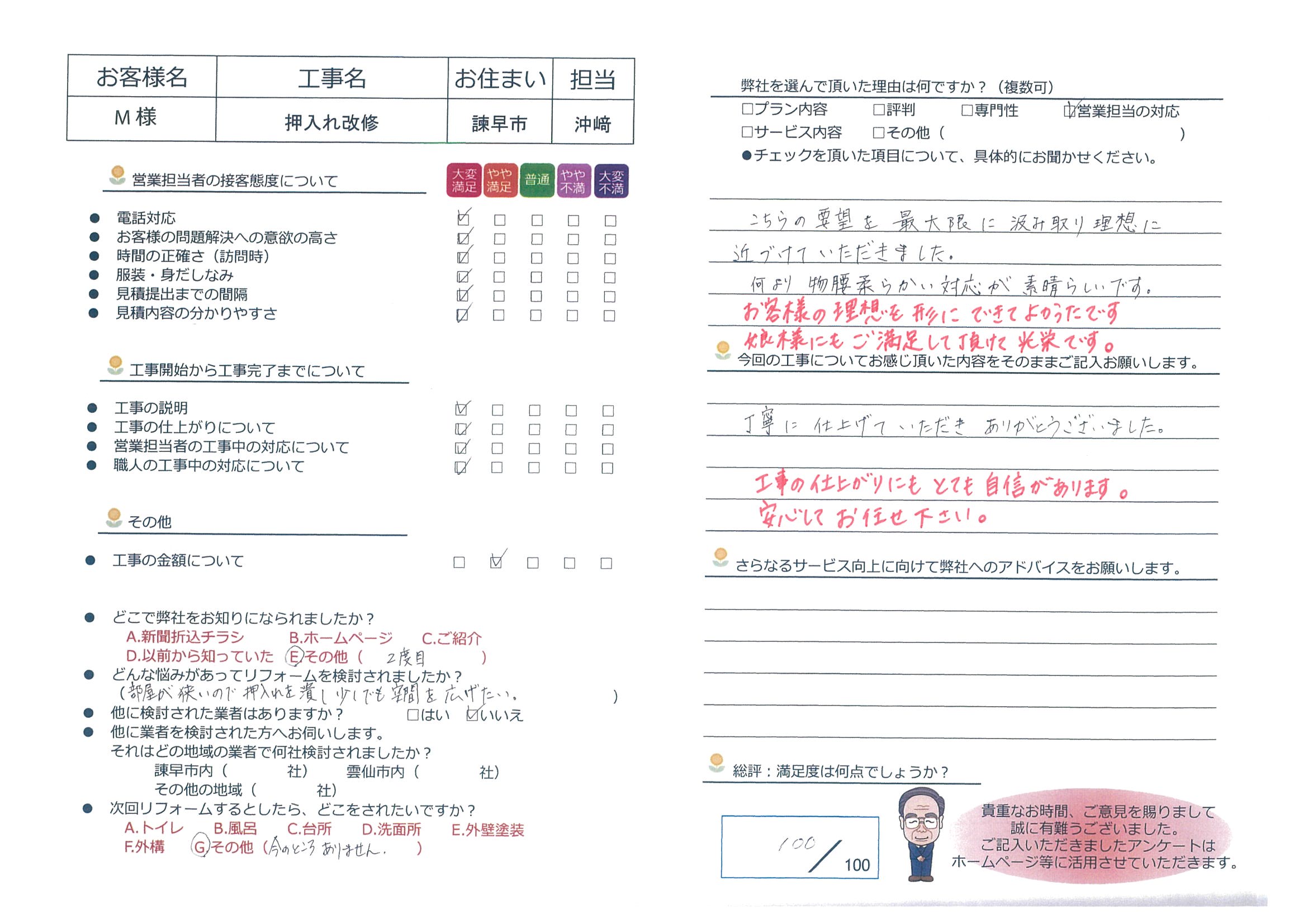 諫早市　Ｍ様邸　押入れ改修