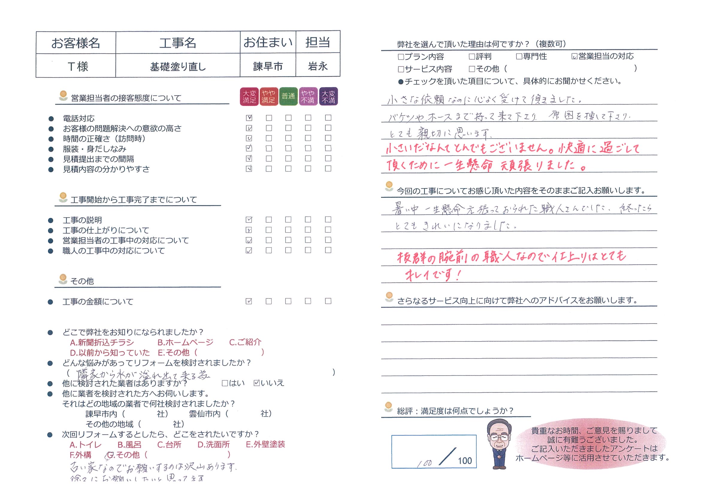 諫早市　Ｔ様邸　基礎塗り直し